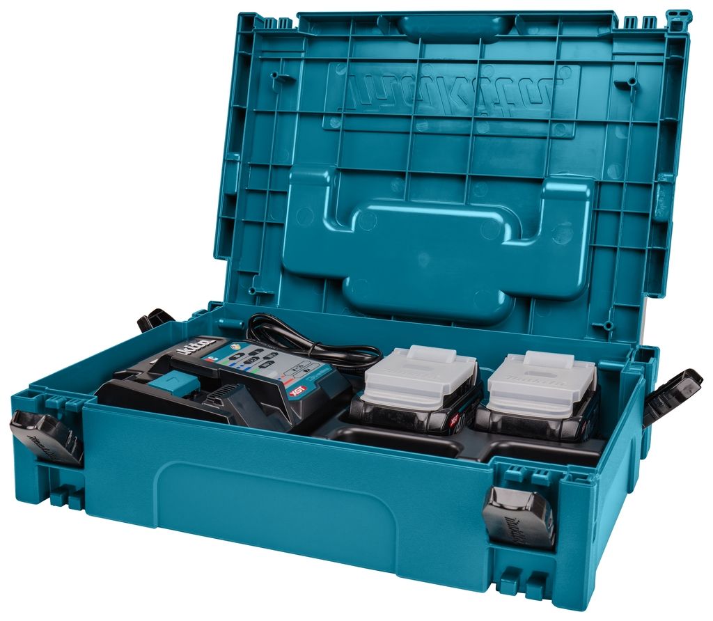 Accessoires Makita 191V27-4 Kit de démarrage XGT DC40RC/2xBL4025 Batterie Li-Ion XGT 40V Max 2,5Ah + chargeur DC40RC dans un coffret MBox