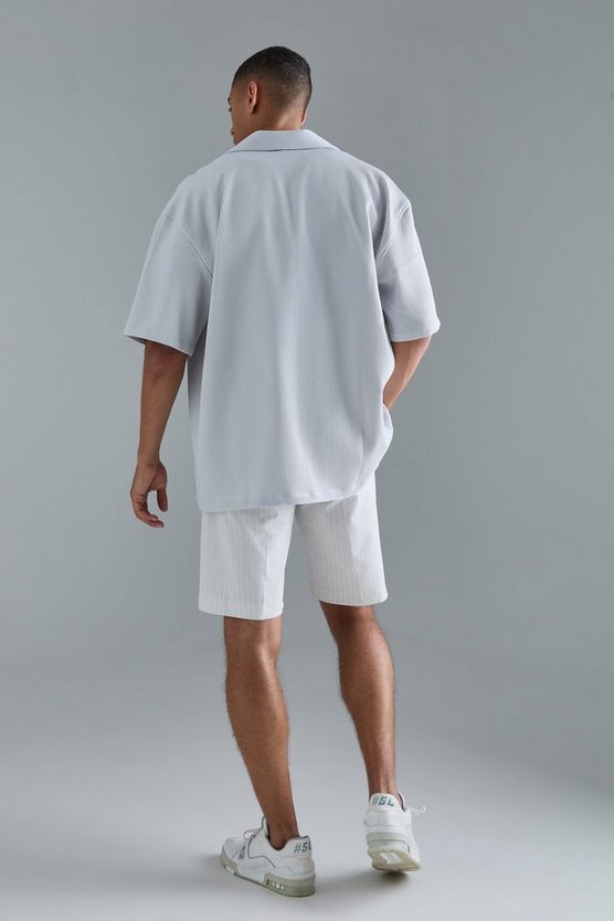 Gestreifte Seersucker Shorts