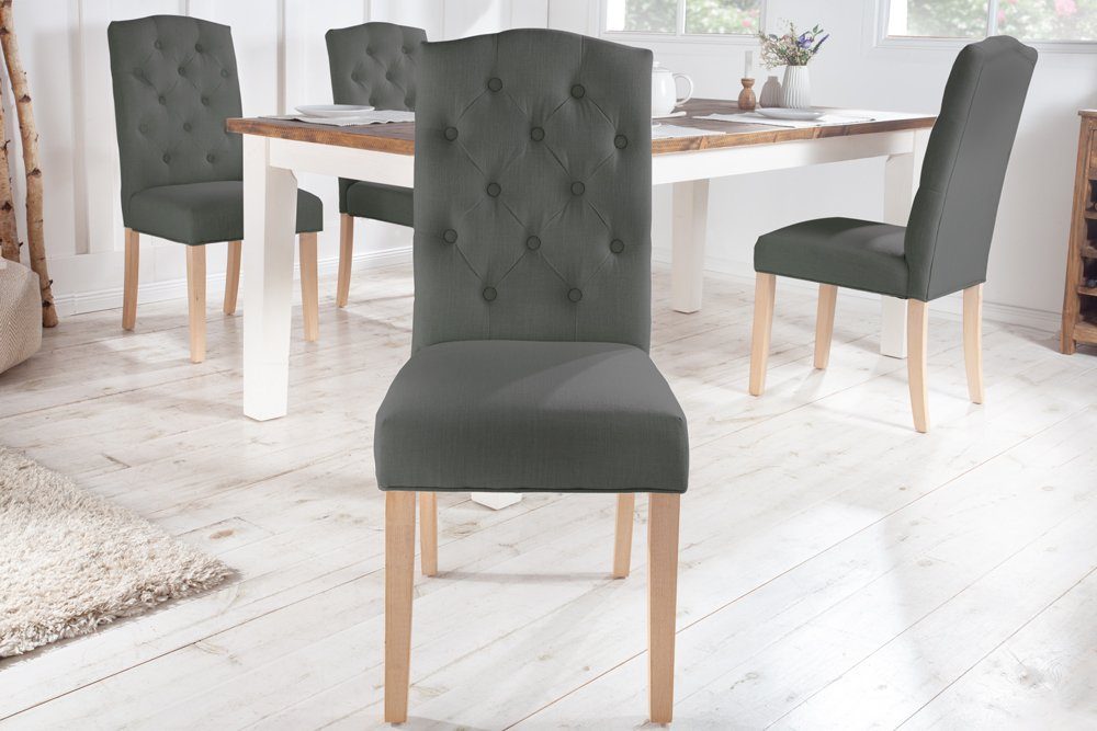 riess-ambiente Polsterstuhl CASTLE grau (Einzelartikel, 1 St), Esszimmer · Stoff · Massivholz · Landhausstil