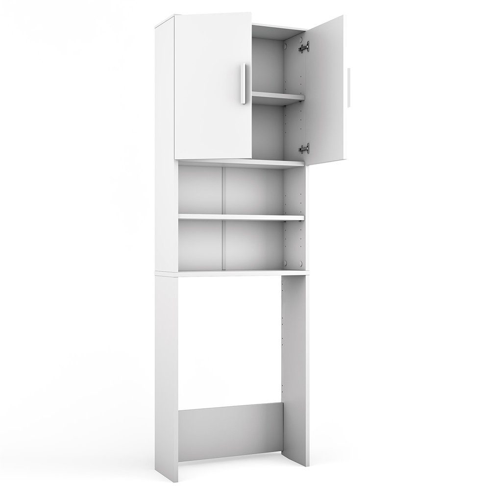 Vicco Waschmaschinenumbauschrank Badschrank Hochschrank 190 x 64 cm Weiß