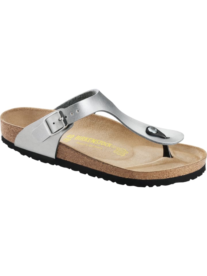Birkenstock Zehentrenner Gizeh Birko-Flor in Silver günstig kaufen