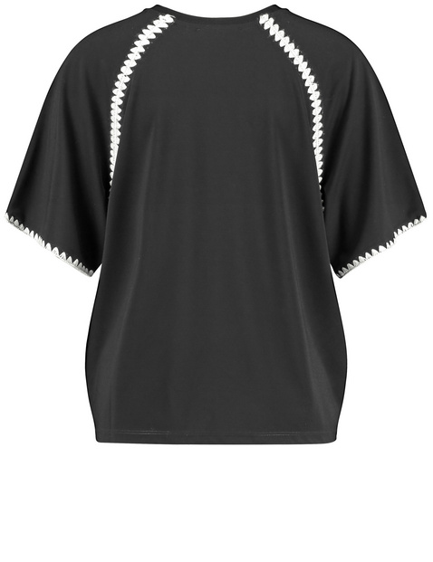 Kurzarmshirt mit dekorativem Kontrast-Stitching