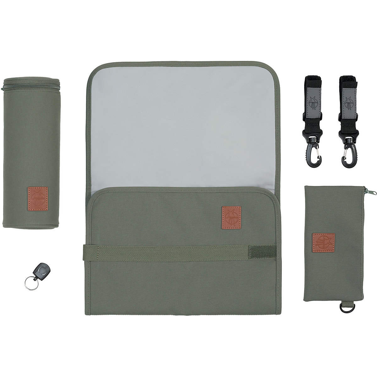 Wickelrucksack Adventure olive, inkl. Zubehör & Wickelunterlage