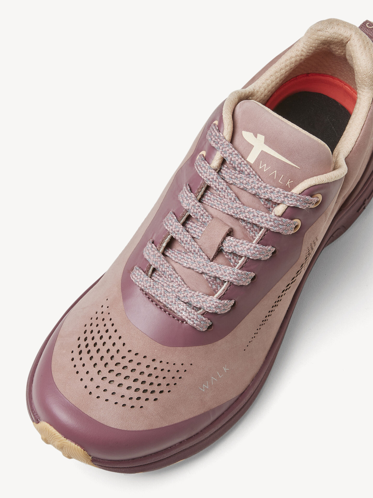Chaussure de randonnée W-0405 en cuir - rouge