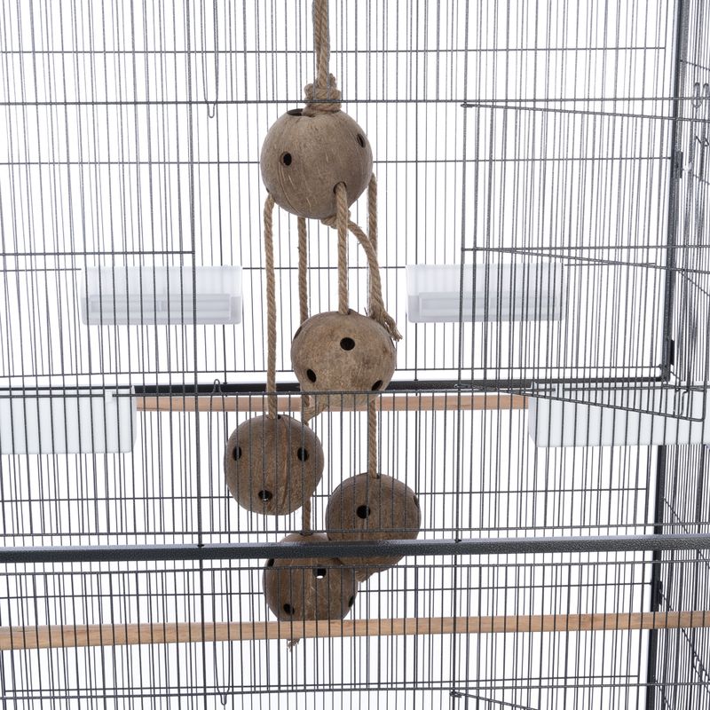 TIAKI Kokosnuss-Vogelspielzeug Swing & Forage