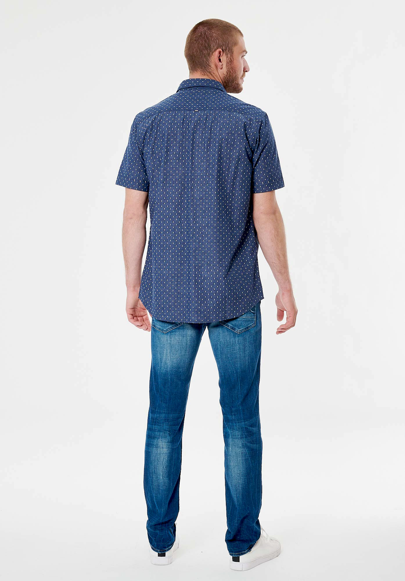 CHARY  Chemise bleue homme 100% coton