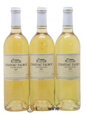 Château Talbot Caillou Blanc  1997 - Lot de 3 Bouteilles
