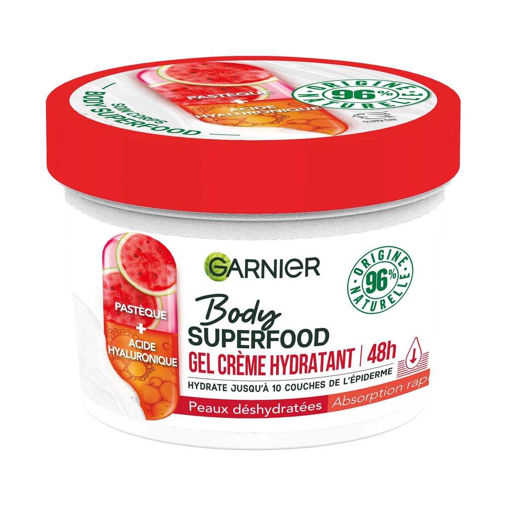 garnier Garnier Body Superfood Gel Crème hydratant Pastèque Acide Hyaluronique 380ml Gel Crème corps hydratant Pastèque Acide Hyaluronique