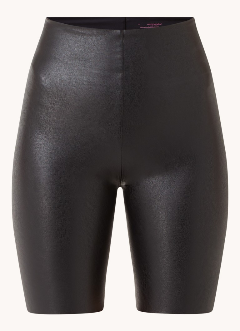 Commando high-waist faux leather cycling shorts