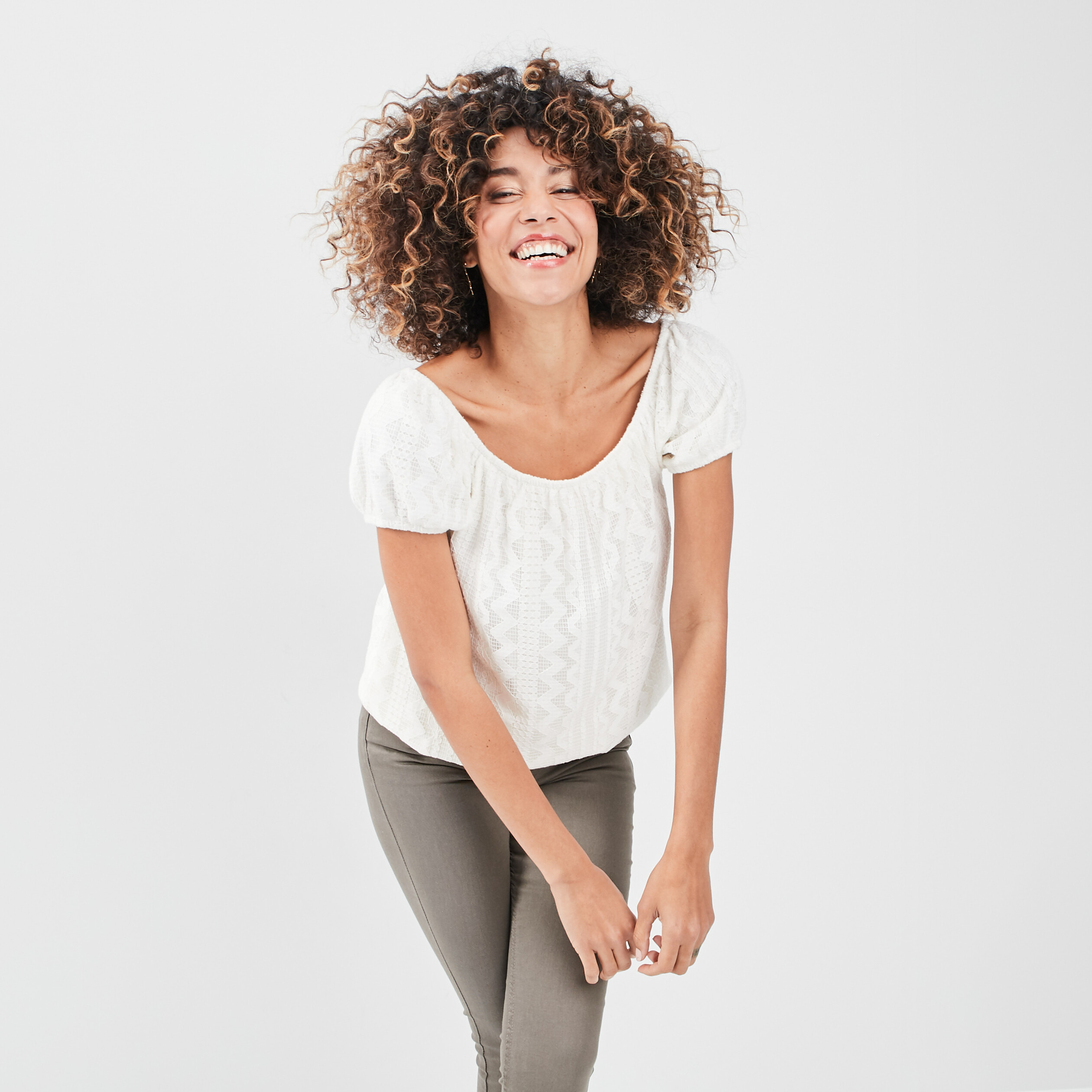 T-shirt manches courtes ecru femme | La Halle