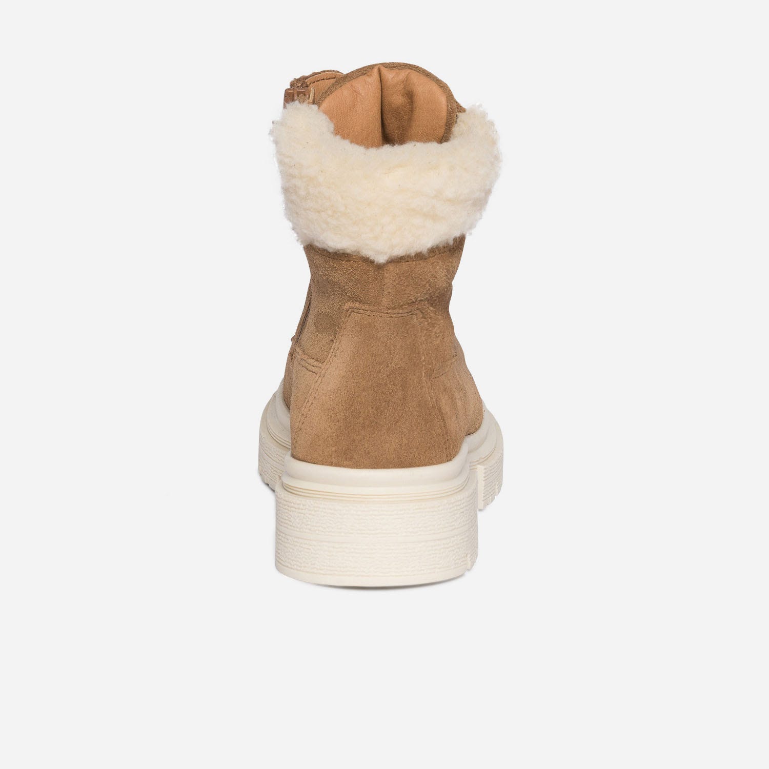 Bottine TEXTO camel éco-conçue en cuir velours