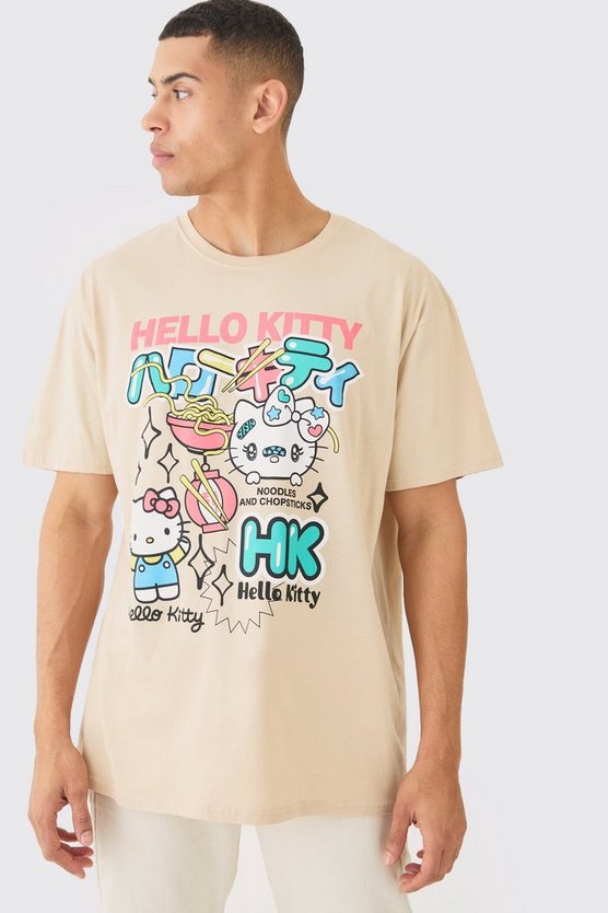 Oversize T-Shirt mit lizenziertem Hello Kitty Print