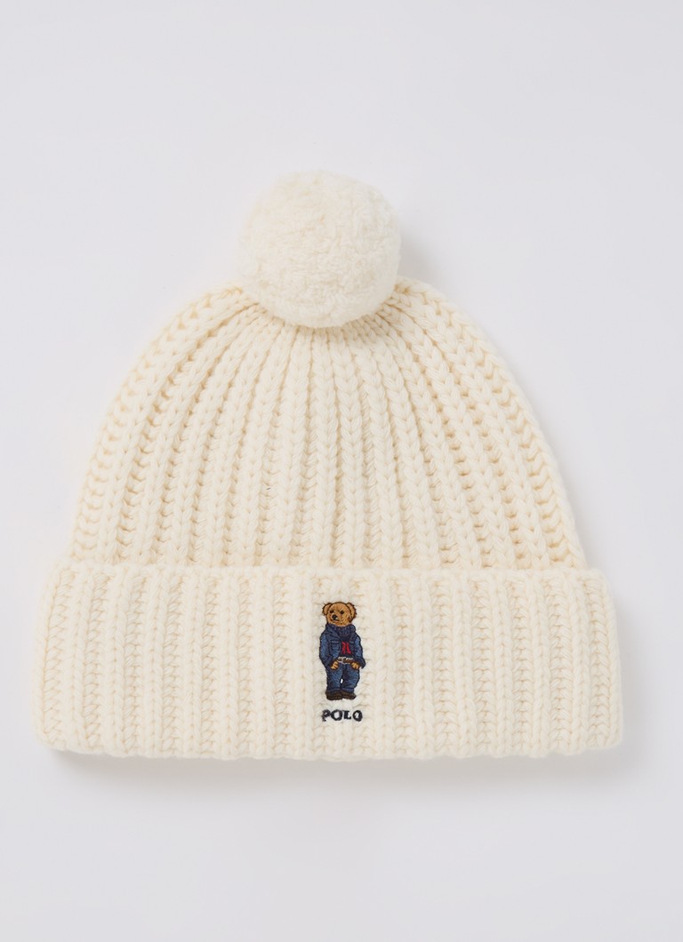Ralph Lauren  Ribgebreide muts in wolblend met logo
