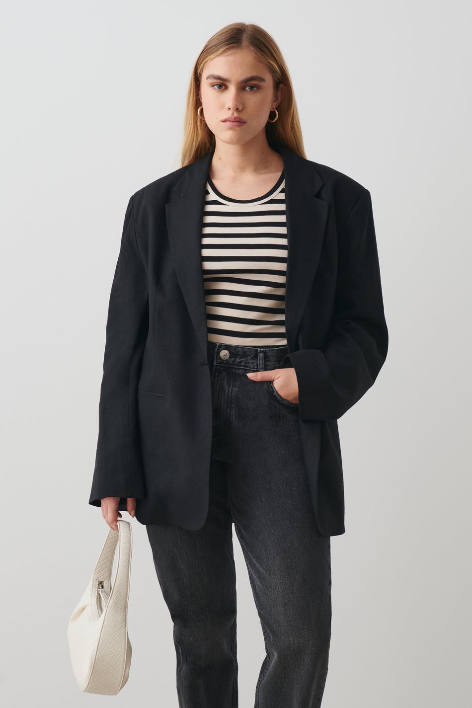 Linen blend blazer