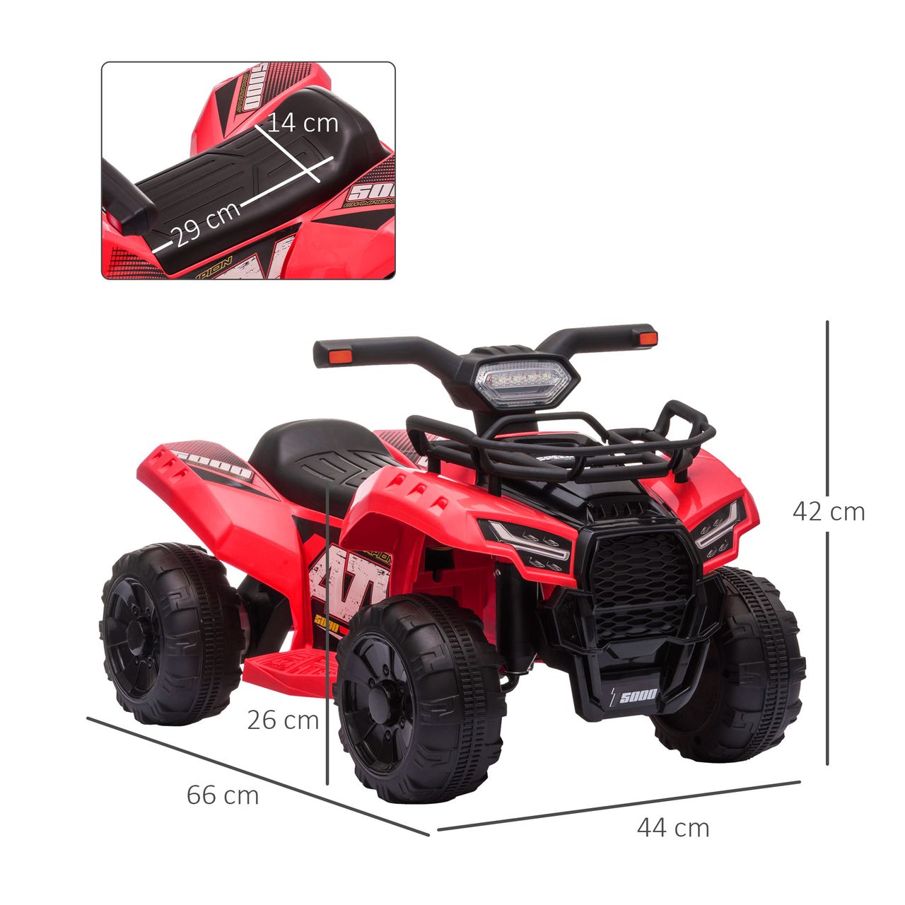 HOMCOM Mini Elektro-Quad Kinder Elektro ATV Kinderwagen Kinderauto Rot