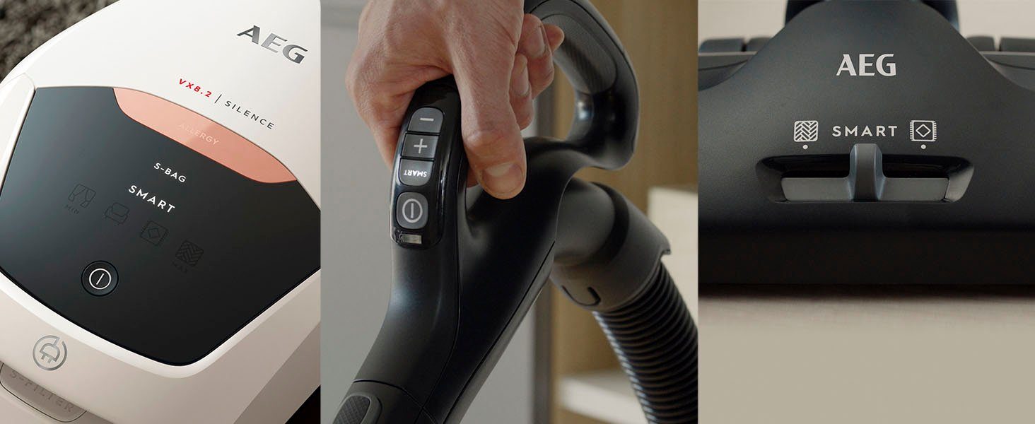 AEG Bodenstaubsauger VX82-1-ALR, 600 W, mit Beutel, autom. Saugkraftregulierung, extrem leise auch auf Teppich