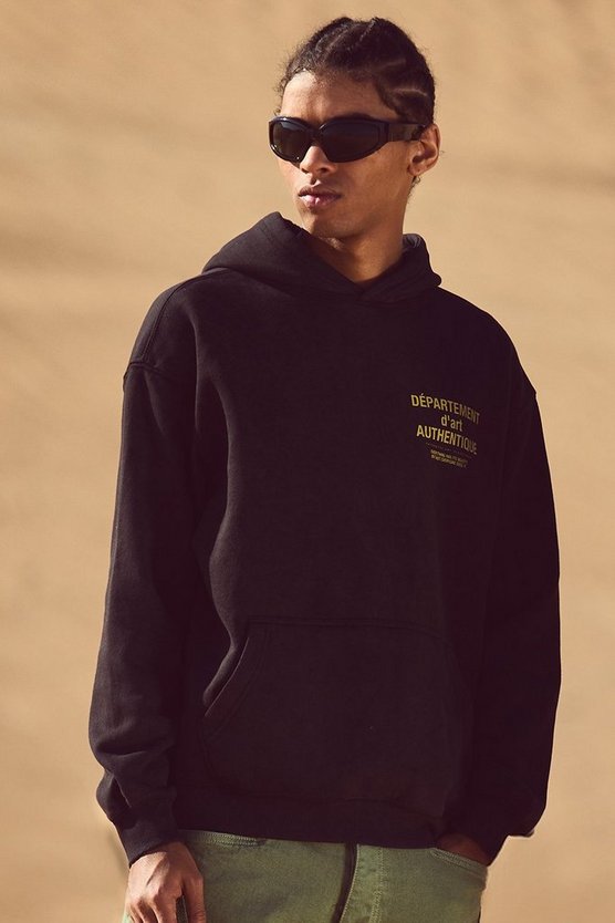 Oversize Hoodie mit Acid-Waschung und Graffiti-Print