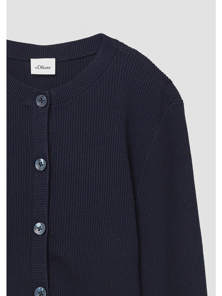 s.Oliver Strickjacke langarm in Blau günstig kaufen