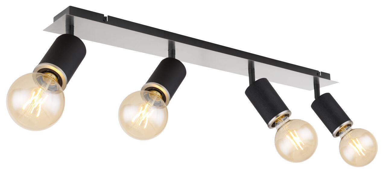 Globo Lighting - JOSEBA - Strahler Metall schwarz matt, 4x E27