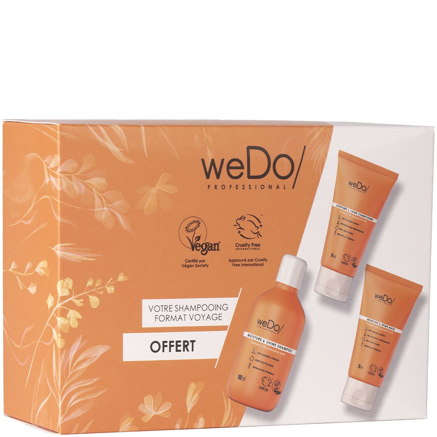 WeDo Hydratation & Brillance Coffret pour cheveux normaux et abîmés - 3 Produits