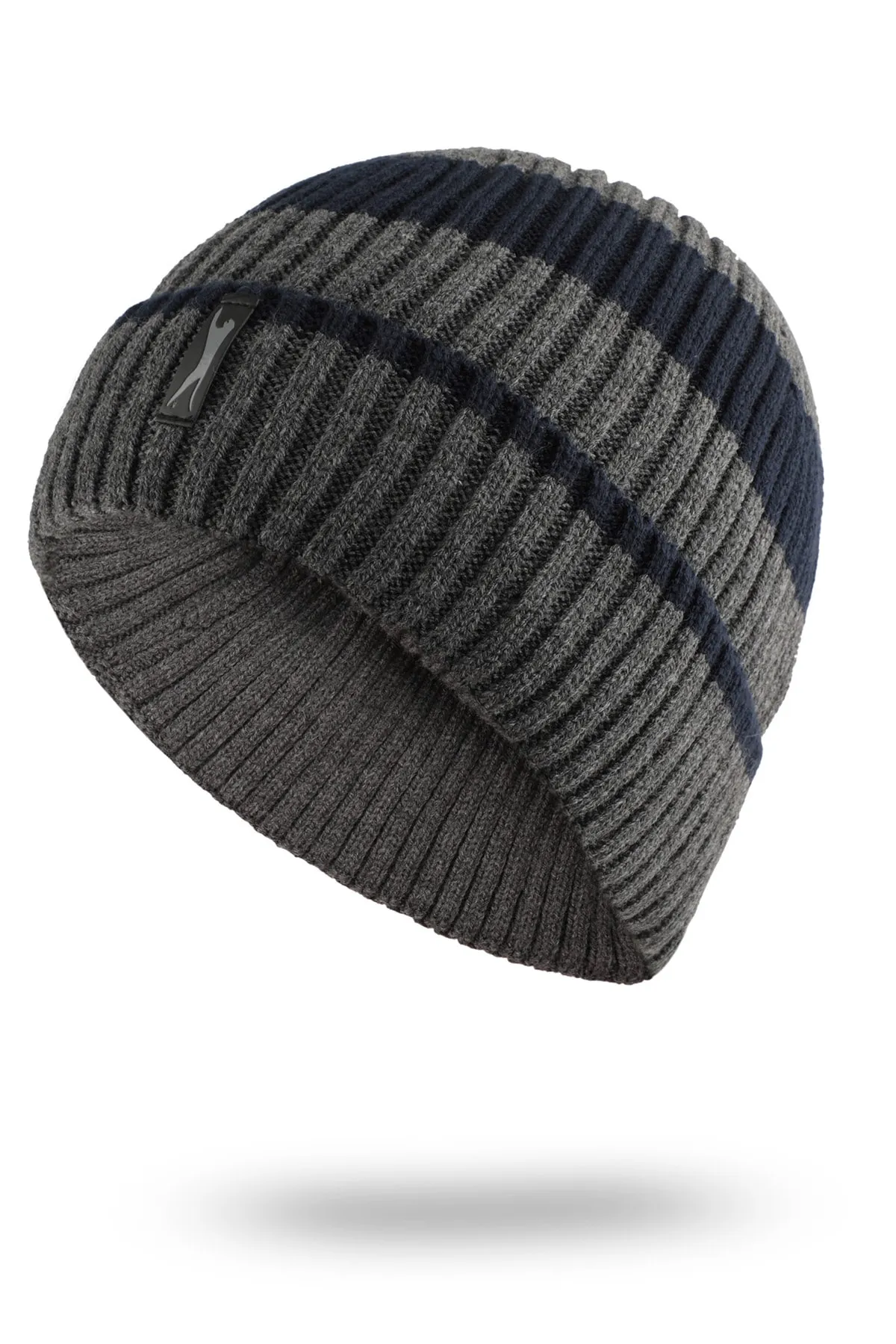 Slazenger  Become Woven Beret Beanie Unisex Marineblau Grau V3