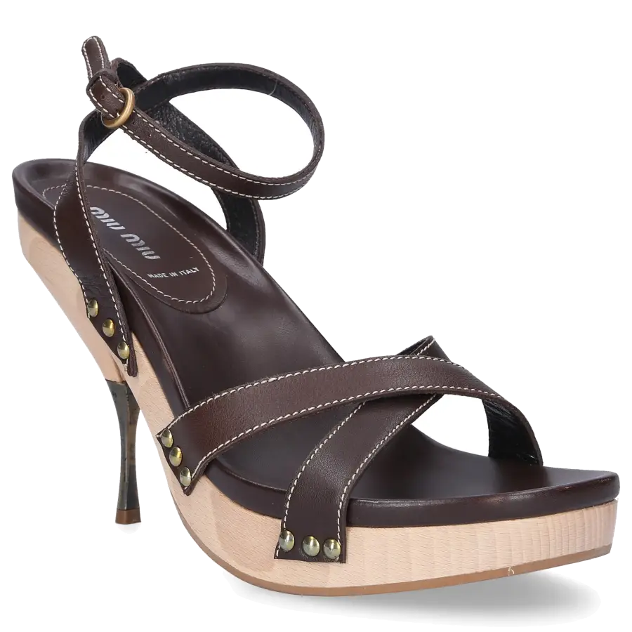 Miu Miu - Plateausandalen - braun