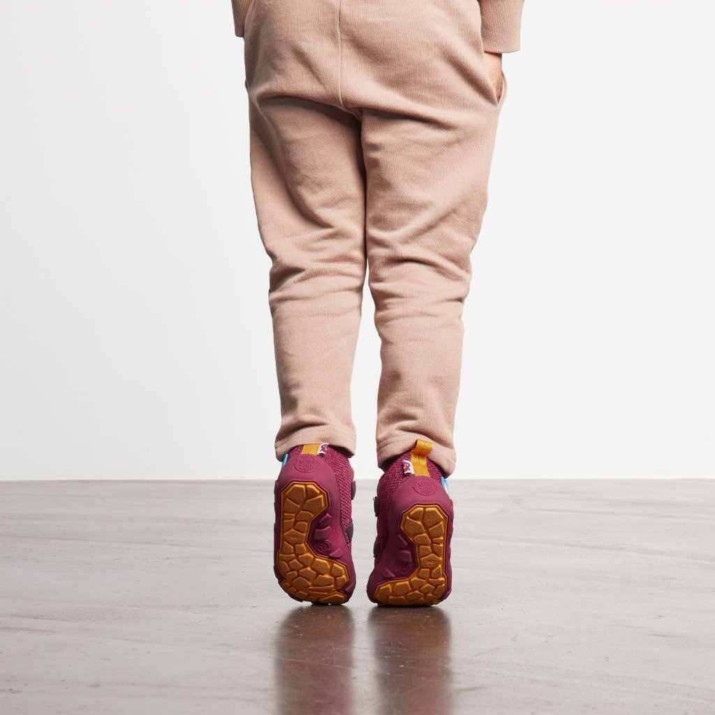 Affenzahn Übergangsschuh Knit Happy Vogel lila mit Membran Klett