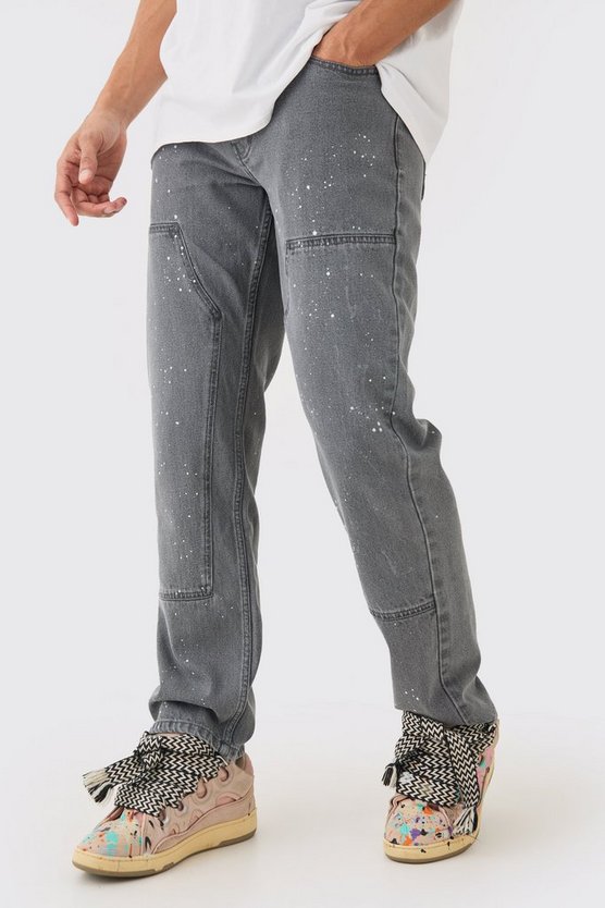 Lockere Jeans mit Farbspritzern
