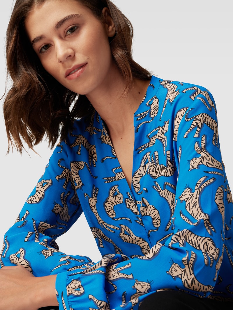 Bluse mit Allover-Print Modell 'REMIX' in royalblau