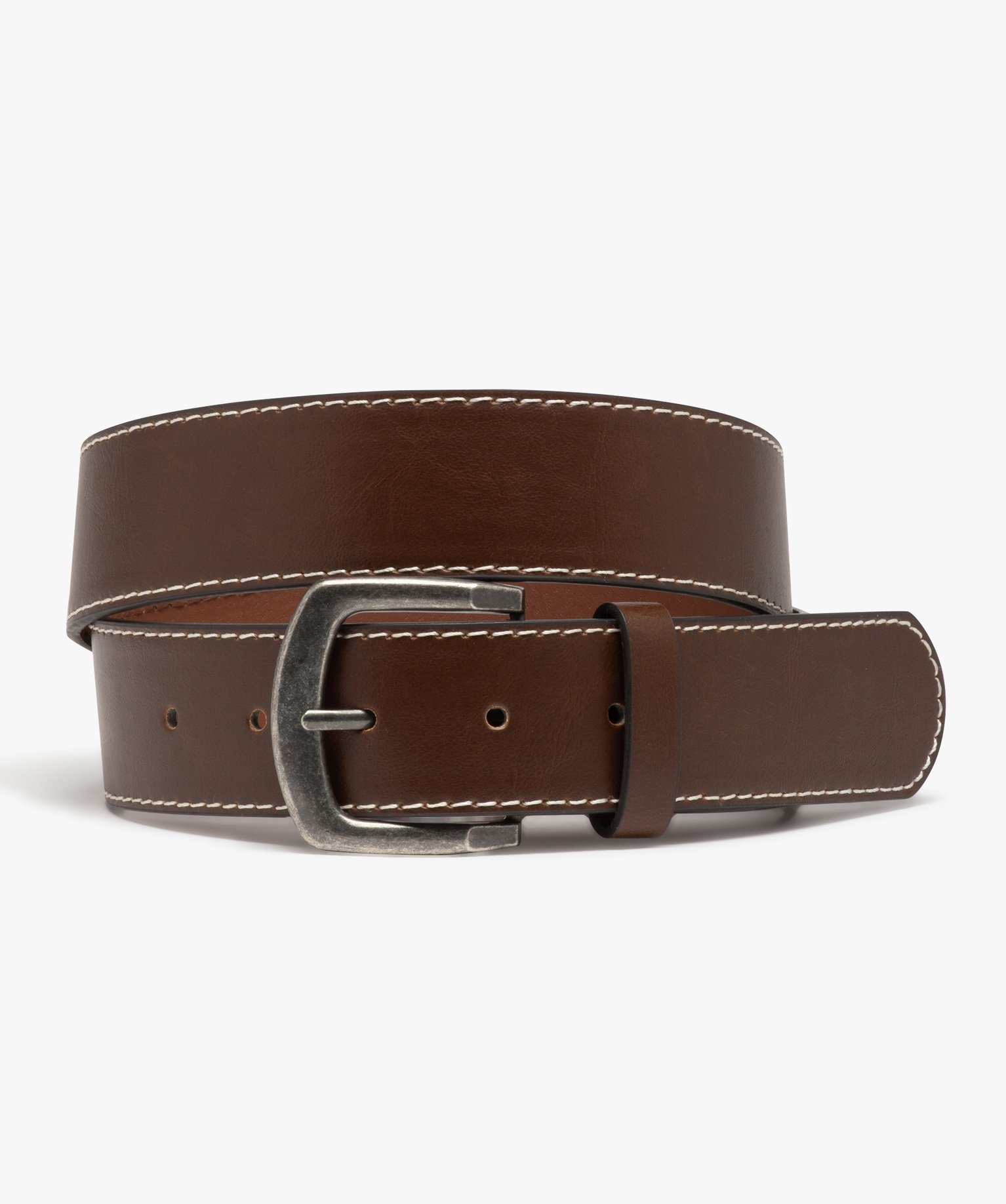 Ceinture homme avec large boucle en métal vieilli marron | GEMO