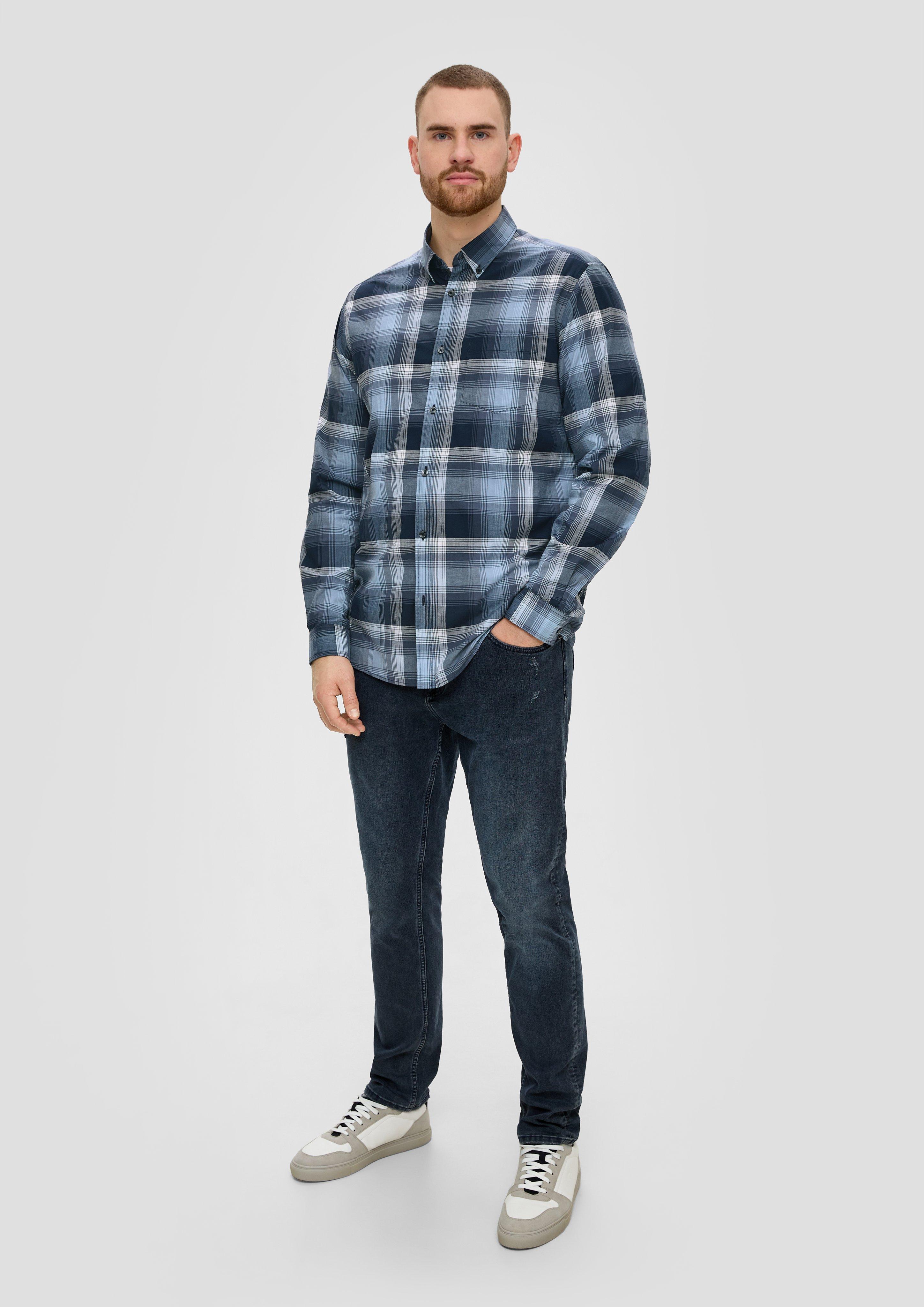 Regular: Karohemd aus Baumwollstretch  2143310-57N1