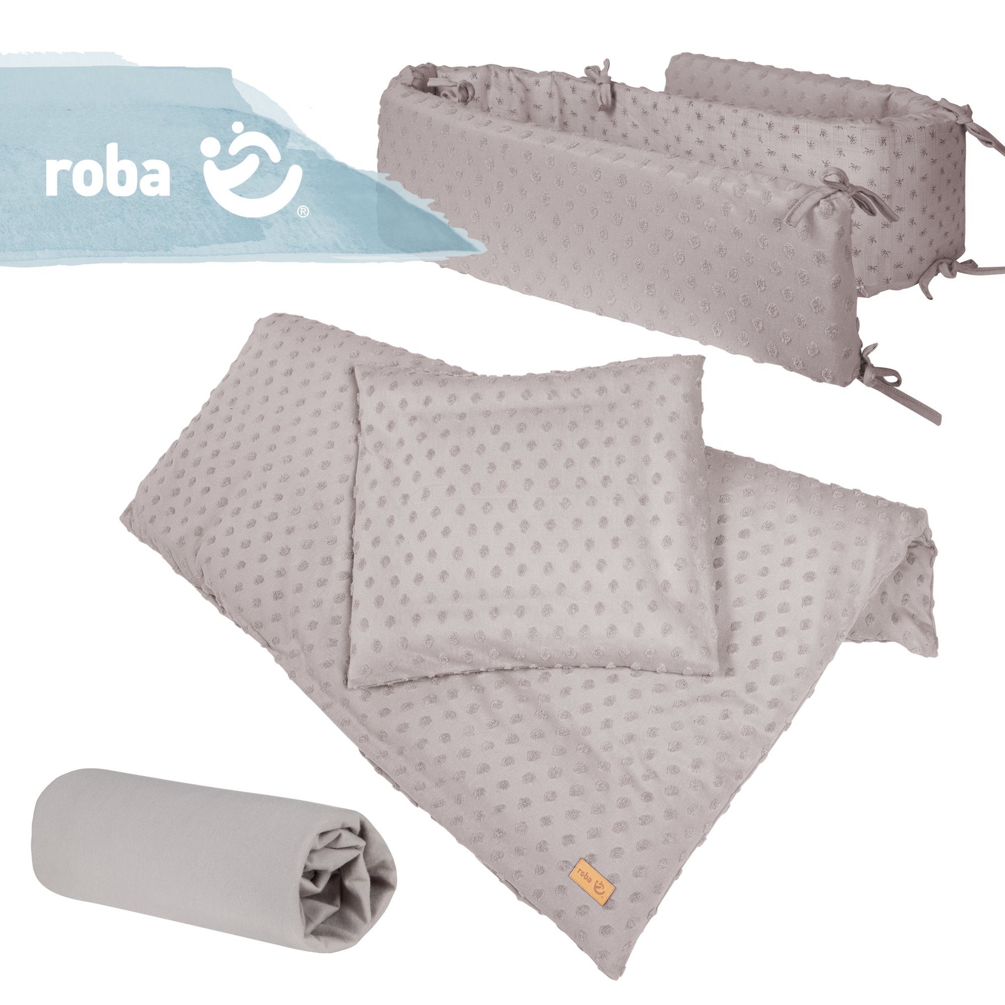 Babybettwäsche Lil Planet, roba®, Baumwolle, Wiegenbettwäsche, Spannbettlaken und Nestchen