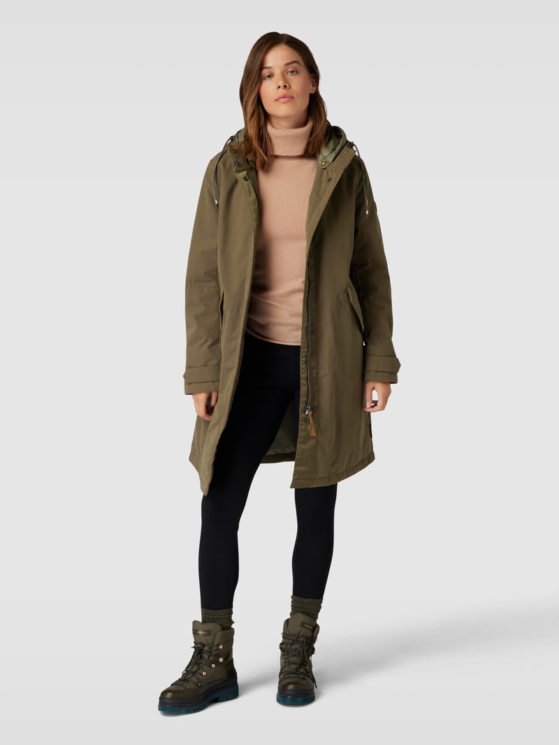 Parka mit Ärmelriegeln in olivgrün