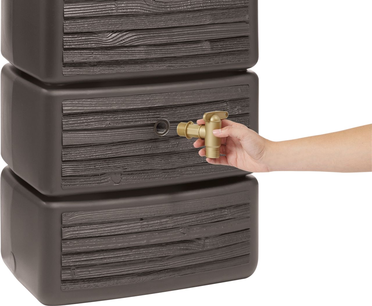 4rain SLIM WOOD DECOR Wandtank 330 Liter darkwood