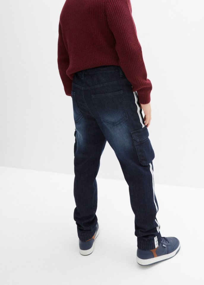 Jungen Thermo Schlupfjeans mit Tape, Tapered Fit