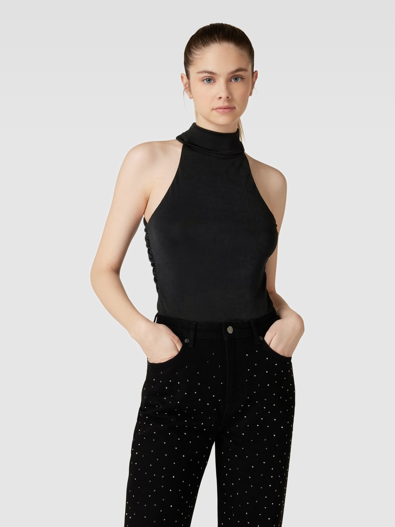 Body mit Neckholder in schwarz