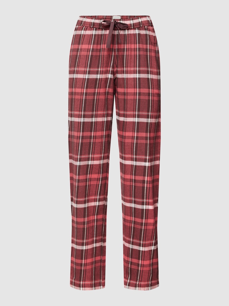 Pyjama-Hose mit Karomuster in dunkelbraun