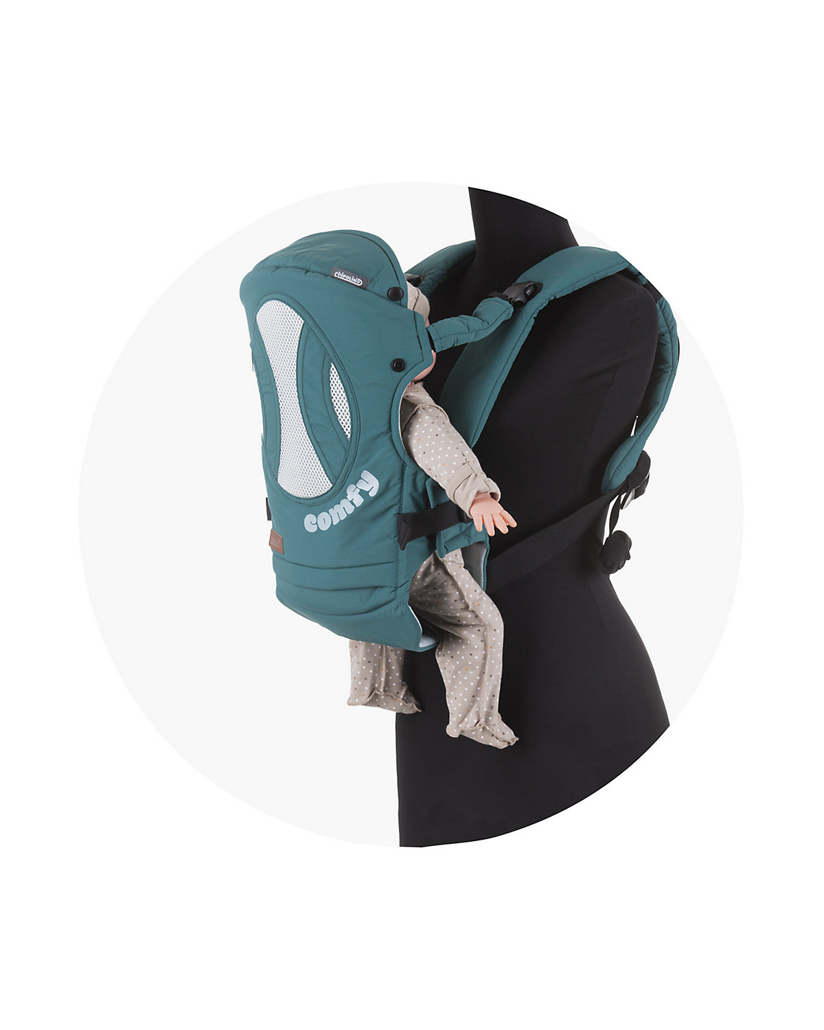 Babytrage Comfy 3 in 1 Bauch- und Rückentrage 4 Positionen bis 9 kg ab Geburt Babytragen