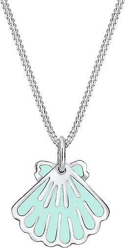 Elli Halskette Kinder Muschel Meer Mermaid Emaille 925 Silber