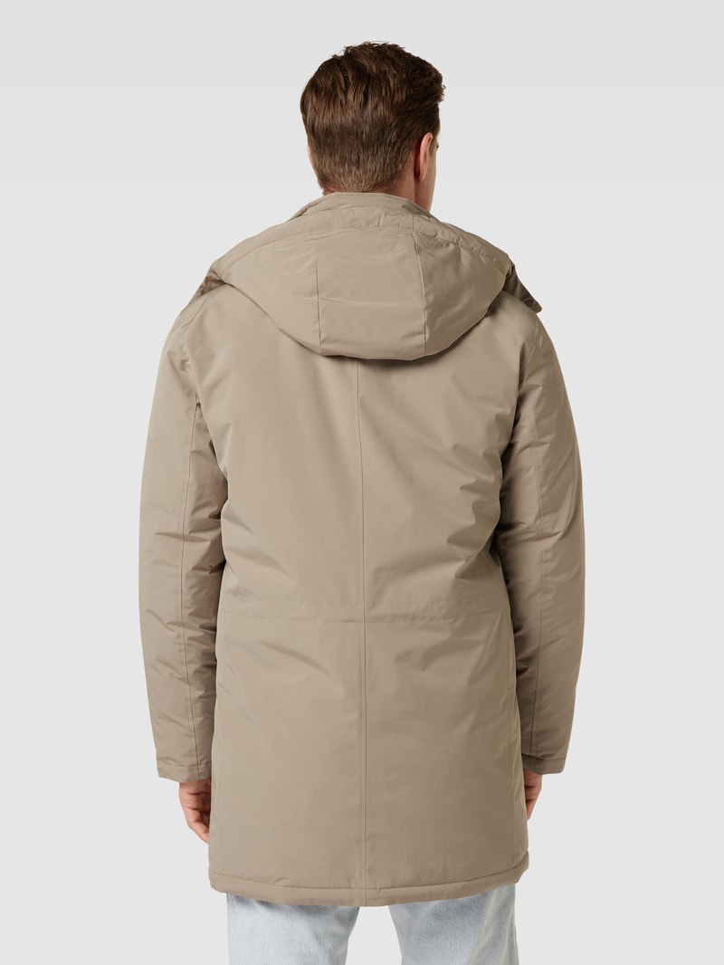 Parka mit abnehmbarer Kapuze in camel