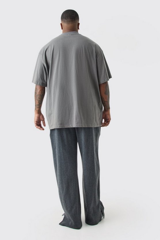 Plus lockere gerippte Ottoman Jogginghose mit geteiltem Saum