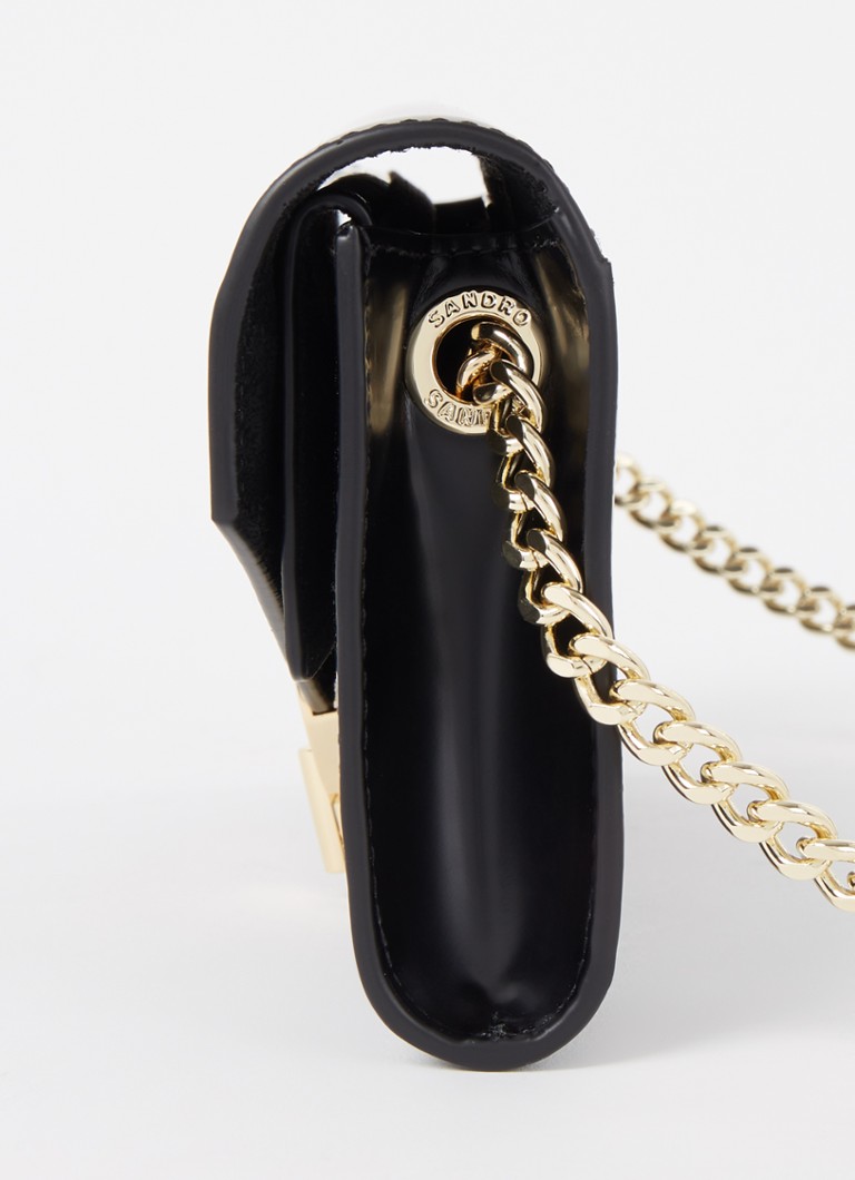 Sandro leather crossbody bag with chain