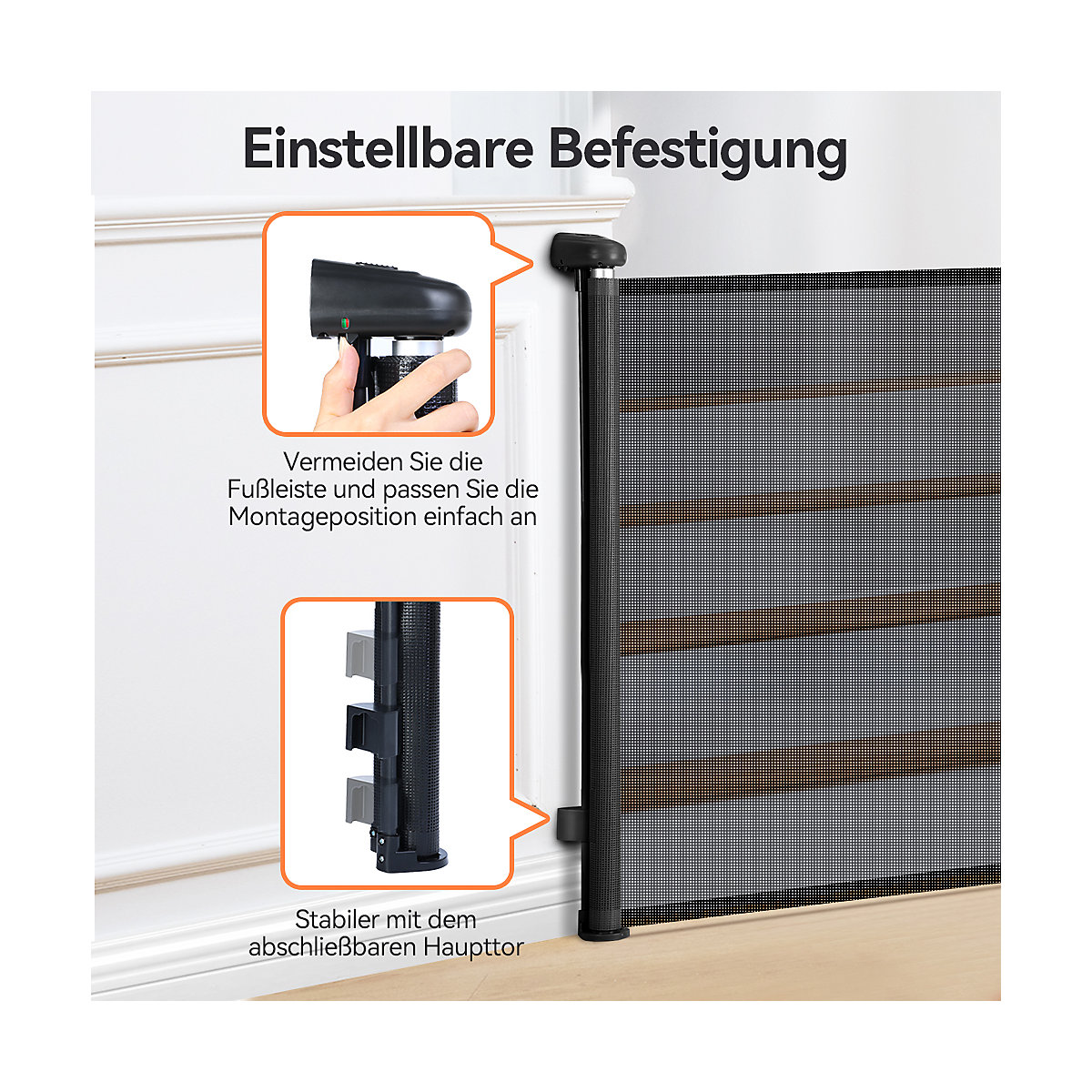 Einziehbare Schutztür Türschutzgitter 0-140cm