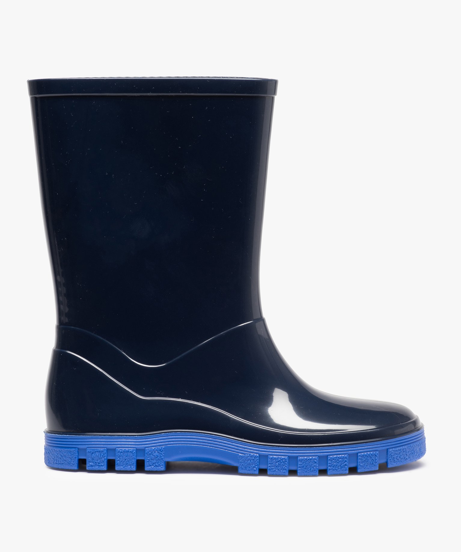 Bottes de pluie Garçon à semelle crantée contrastante marine | GEMO