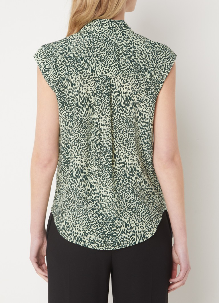 Whistles Diagonal sleeveless top with leopard print