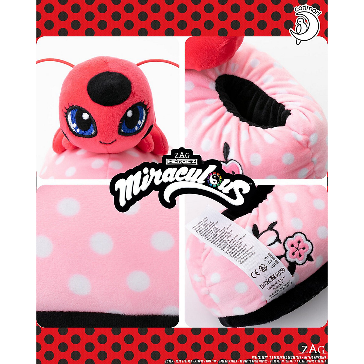 Miraculous Ladybug Kinder Hausschuhe Plagg, Tikki
