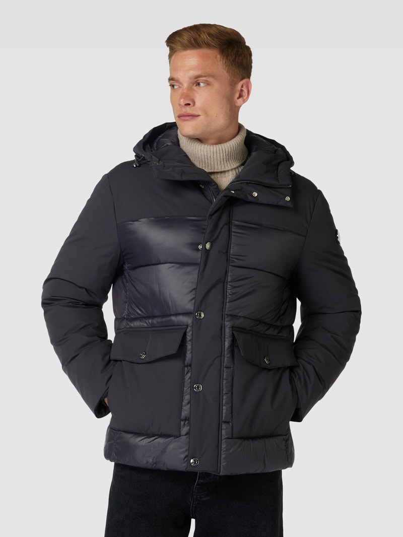 Steppjacke mit aufgesetzten Pattentaschen Modell 'Havor' in schwarz