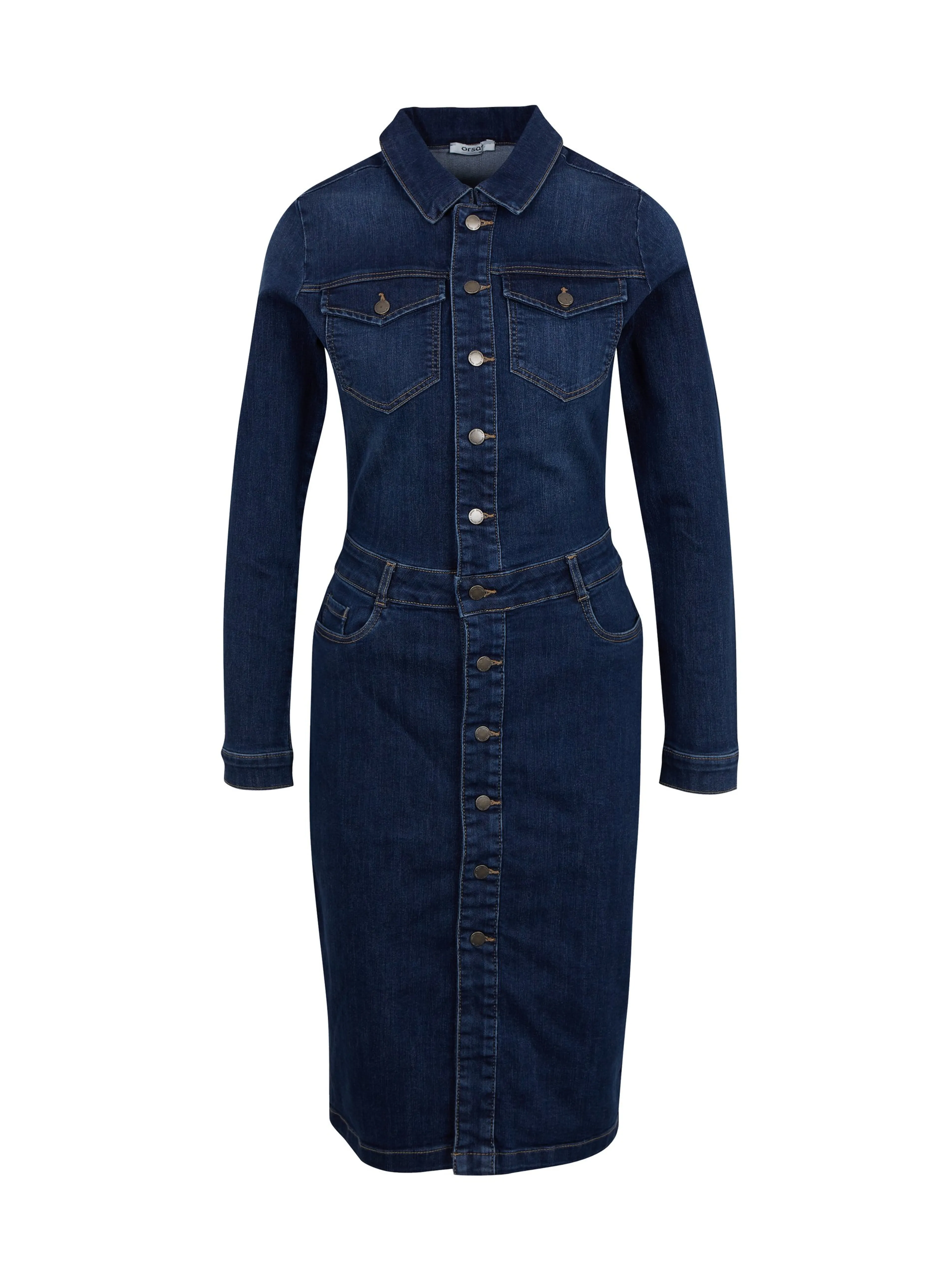 Dunkelblaues Damen-Denim-Kleid ORSAY