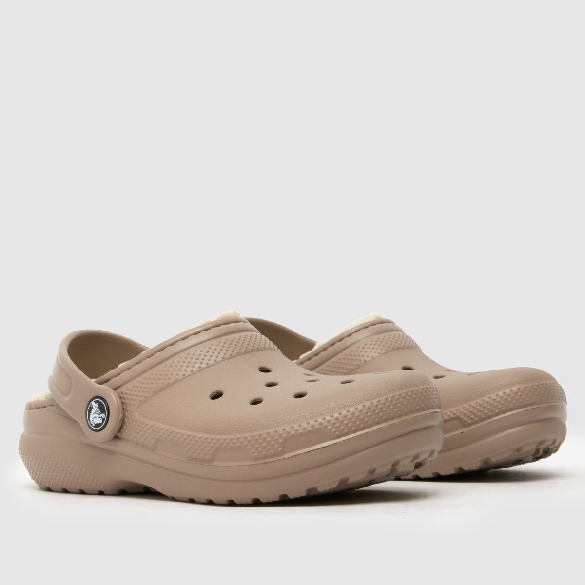 Crocs beige & bruna klassiska fodrade träskor Junior sandaler