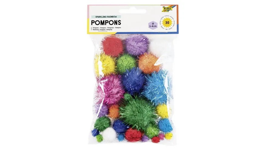 folia Pompons Sparkling Rainbow sortierte Grössen